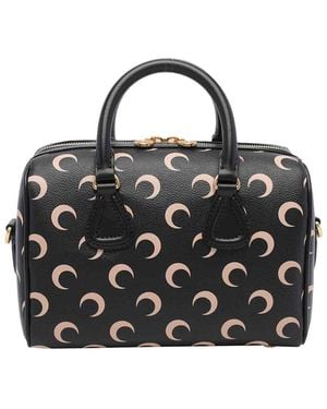 Marine Serre Moon Canvas Strike Handbag - Black
