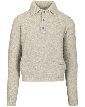 Ami Paris Ami Alpaca Blend Polo Shirt - Natural