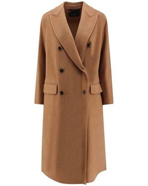 Paltò Arianna Db Wool Coat - Brown