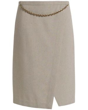 Alberta Ferretti Tweed Wrap Skirt - Grey
