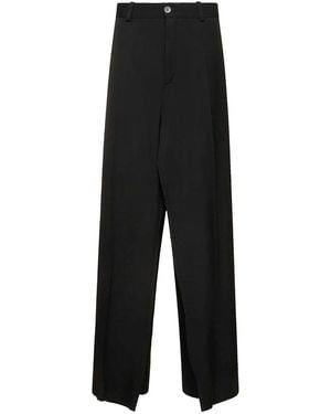 Balenciaga Double Front Wool Trouser - Black