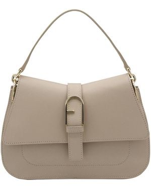 Furla Leather Flow Bag - Natural