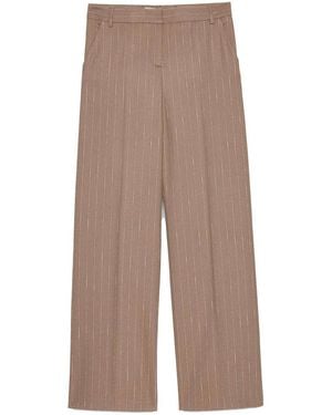 ERMANNO FIRENZE Pinstriped Trousers - Brown