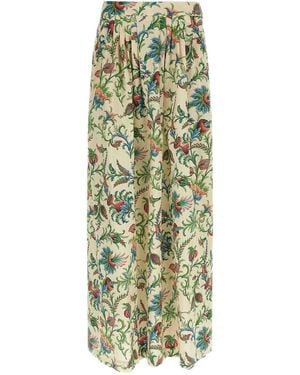 Etro Gonna Con Motivo Floreale - Verde