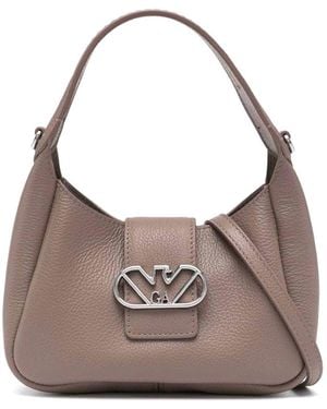 Emporio Armani Small Leather Crossbody Bag - Grey