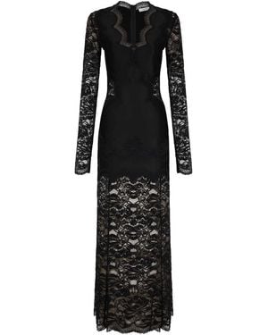 Rabanne Long Lace Dress - Black