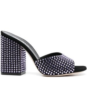 Paris Texas 105 Mm Mules Embellished With Crystals - Blue