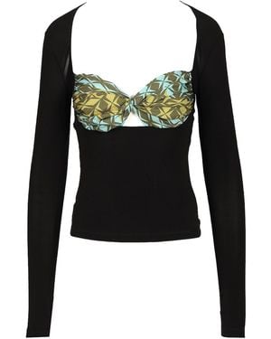 Marine Serre Braided Tight Top - Black