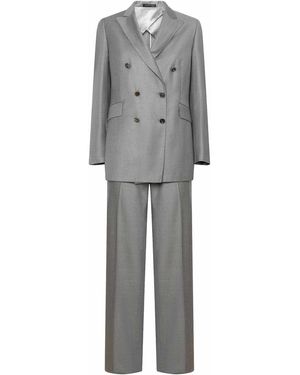 Franzese Collection Lady Diana Double-Breasted Dress - Grey