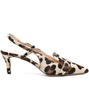 P.A.R.O.S.H. 70Mm Leopard-Print Slingback Court Shoes - Brown