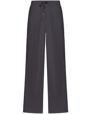 Brunello Cucinelli Wide Leg Pants With Drawstring - Blue