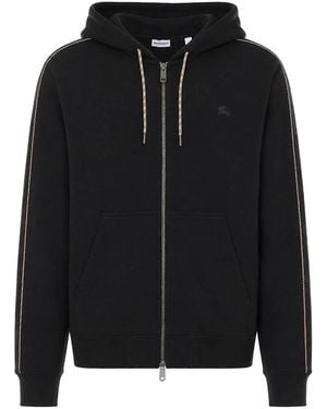 Burberry Sweatshirt With Zip Closure - Black