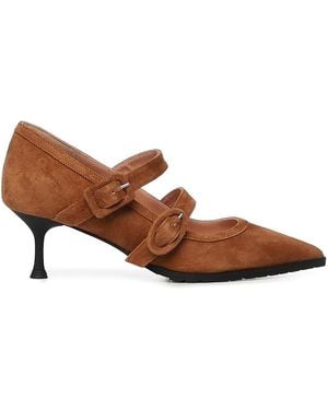 Giuliano Galiano Geluci Suede Court Shoes - Brown