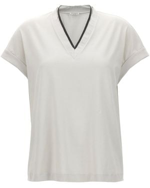 Brunello Cucinelli Monile Jersey T-Shirt - White