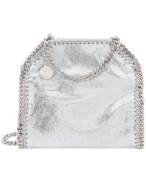 Stella McCartney Tiny Laminated Shaggy Deer Shoulder Bag - White