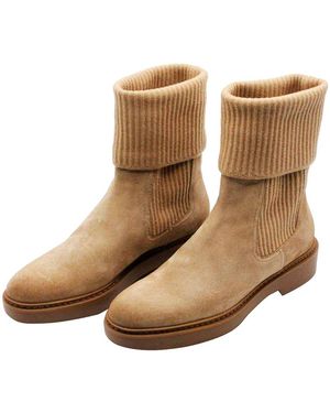 Santoni Leather Boots - Natural