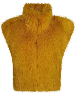 Pinko Eloro Gilet With Textured Effect - Yellow
