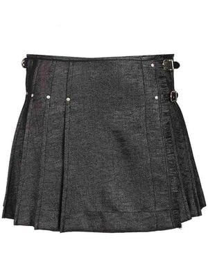 DURAZZI MILANO Tweed Kilt Skirt - Black