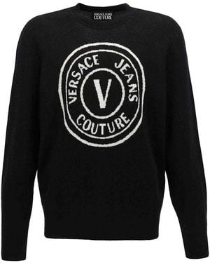Versace Jeans Couture Intarsia Jumper Logo - Grey