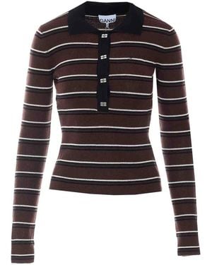 Ganni Wool Polo - Black