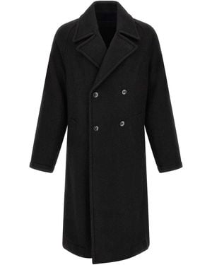 Lemaire Double-Breasted Coat - Black