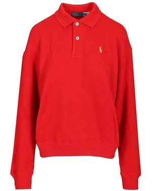 Polo Ralph Lauren Long-Sleeved Cotton Polo - Red