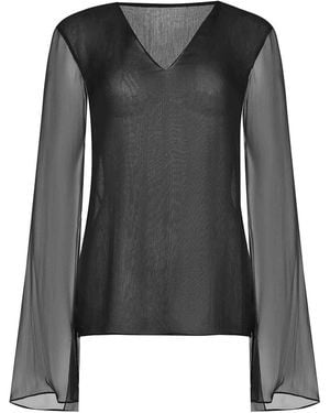 Alberta Ferretti Blouse By Made Of Silk - Black