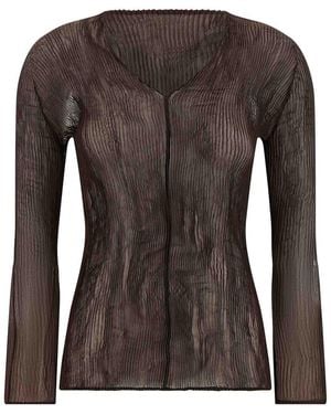 Issey Miyake Chiffon Twist 1 Top - Brown