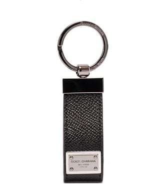 Dolce & Gabbana Key Chain With Logo Tag - White