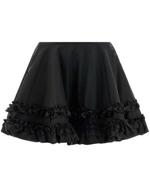 Ganni 'duchesse Nylon Mini Frill' Skirt - Black