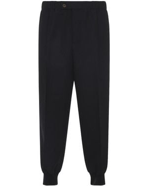 Lanvin Virgin Wool Track Trousers - Black