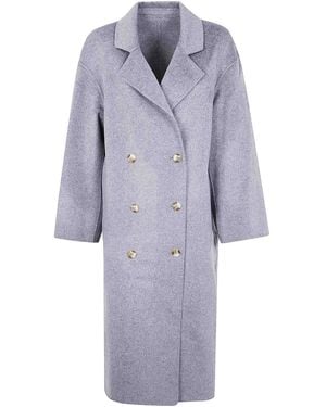 Loulou de Saison Borneo Lds Long Coat - Blue