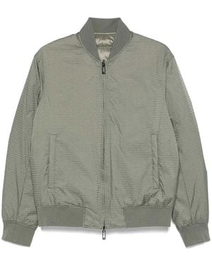 Emporio Armani Jacquard Nylon Bomber Jacket - Grey