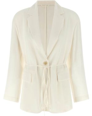 Brunello Cucinelli Silk Blazer - White