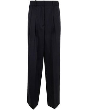 P.A.R.O.S.H. Wide Leg Trousers With Pences - Black