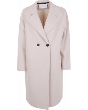Harris Wharf London Dropped Shoulder Double Breasted Coat - White