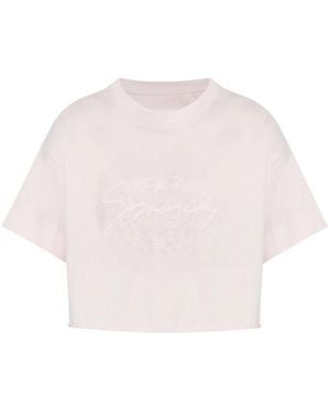 Givenchy Light Cotton Cropped T-Shirt - Pink