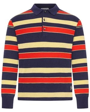 JW Anderson J.W.Anderson Striped Knitted Rugby Polo - Blue