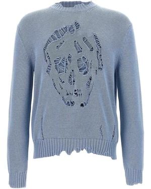 McQueen Skull Jumper - Blue
