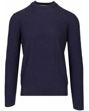 Ballantyne Cotton And Cashmere Jumper - Blue