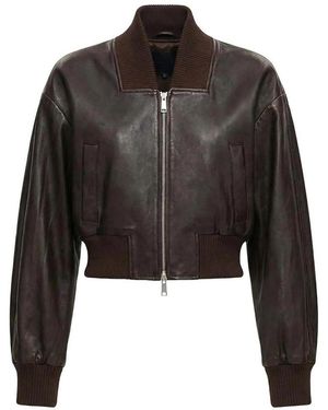 Self-Portrait Leather Jacket - Black