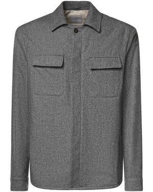 Eleventy Wool Blend Overshirt - Gray