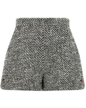 Versace Boucl Wool Shorts - Gray