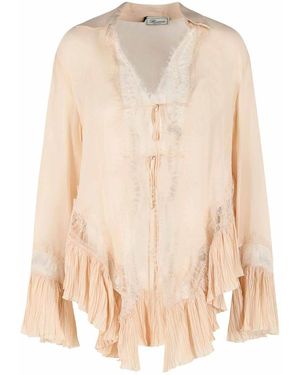Blumarine Amberlight Viscose Shirt - Natural