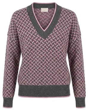 Drumohr V-Neck Sweater - Purple