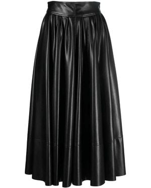 Philosophy Di Lorenzo Serafini Pleated Maxi Skirt With High-Quality Polyester Fabric And Design - Black