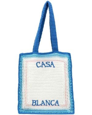 CASABLANCA Crochet Shopping Bag - Blue