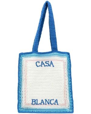 CASABLANCA Crochet Shopping Bag - Blue