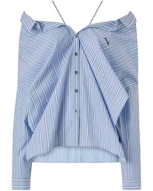 Pinko Striped Cotton Poplin Shirt - Blue