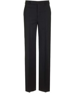 Rick Owens Straight Wool Trousers - Black